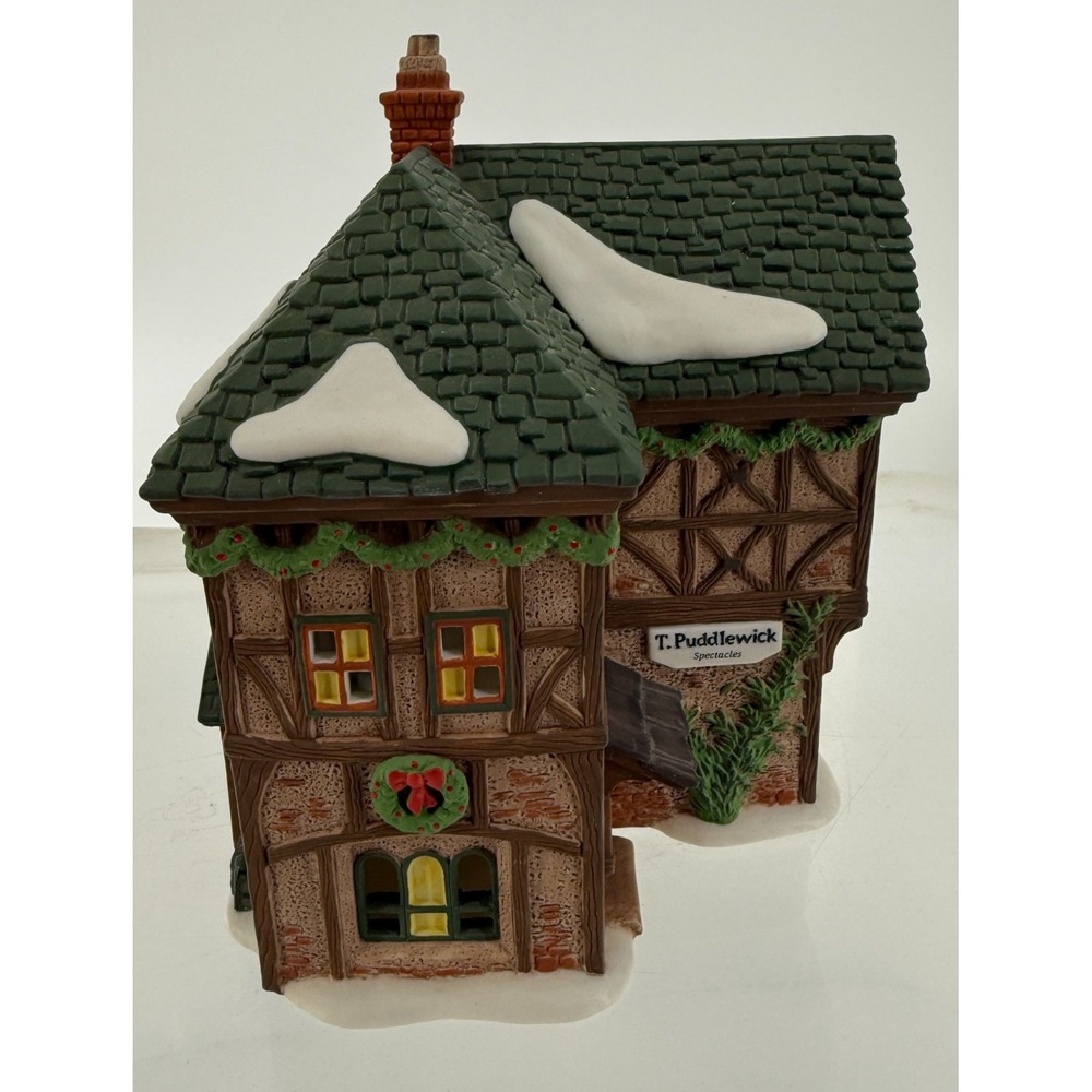 Dept 56 Dickens Village T. Puddlewick Spectacle Shop 58371 1995 Box Ligh